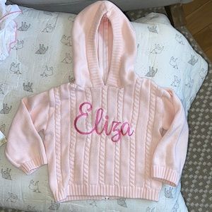 Pink Monogramed Hooded Sweater